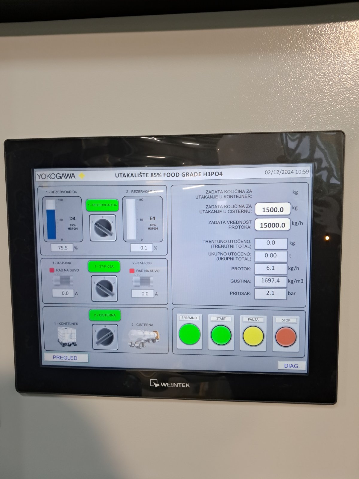 DCS Control System at the Defluorination/SAP4 Plant at the Elixir Prahovo factory